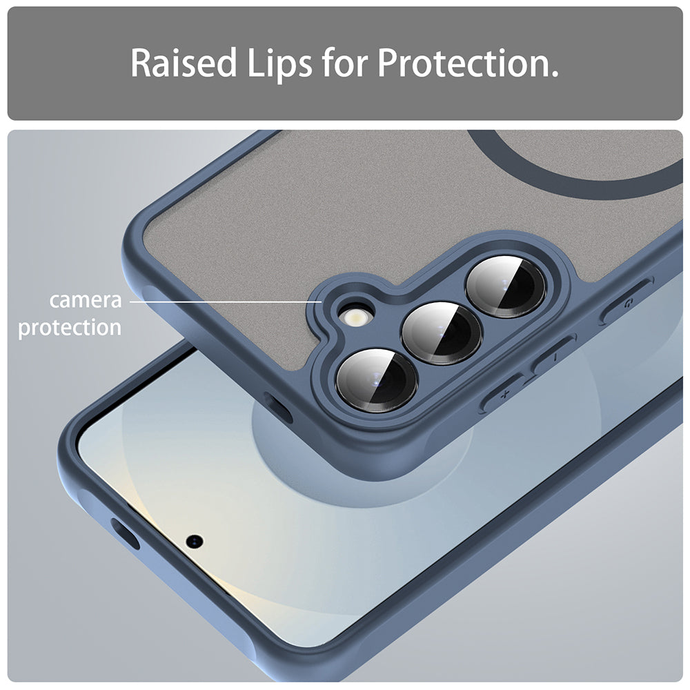 Custodia MagSafe per Samsung Galaxy S24 S921, Techsuit, HaloFrost II, Blu Navy