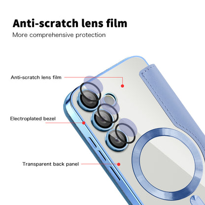 Custodia MagSafe per Samsung Galaxy S24 S921, Techsuit, SmartMag Book, Blu
