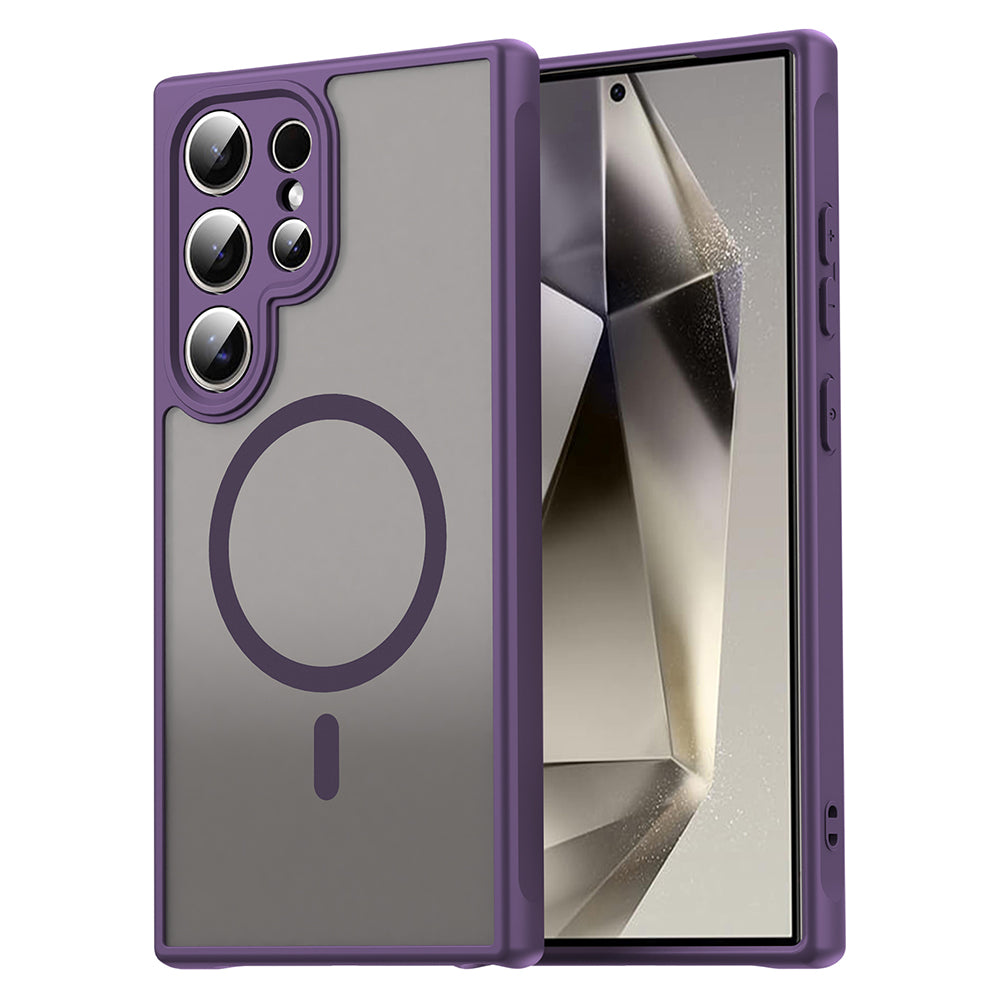 Custodia MagSafe per Samsung Galaxy S24 Ultra S928, Techsuit, HaloFrost II, Viola