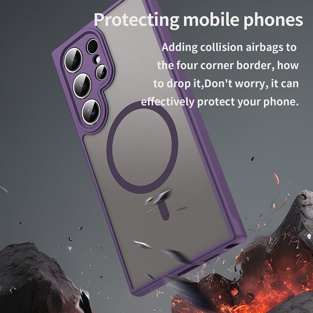 Custodia MagSafe per Samsung Galaxy S24 Ultra S928, Techsuit, HaloFrost II, Viola
