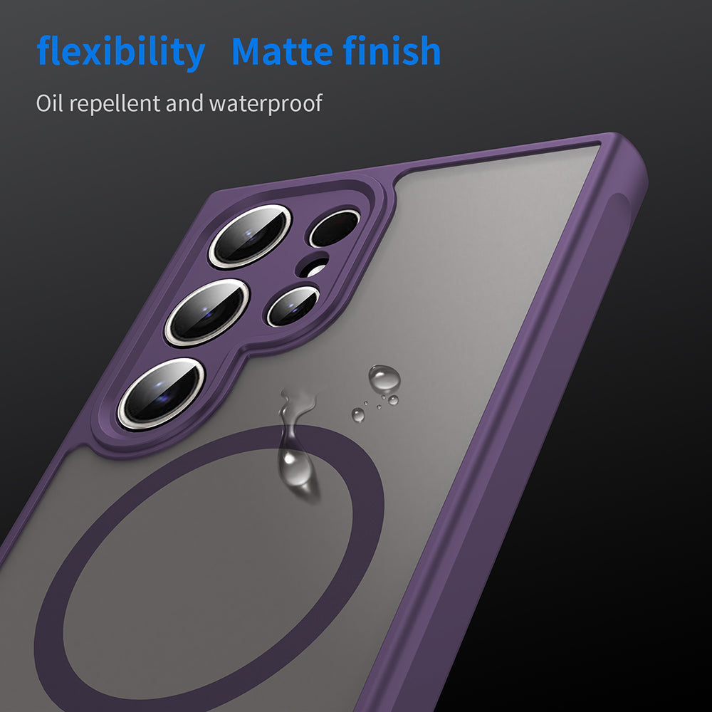 Custodia MagSafe per Samsung Galaxy S24 Ultra S928, Techsuit, HaloFrost II, Viola