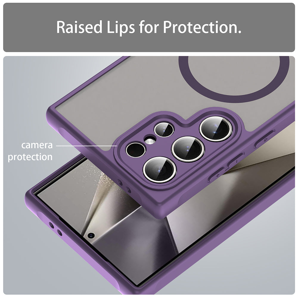 Custodia MagSafe per Samsung Galaxy S24 Ultra S928, Techsuit, HaloFrost II, Viola