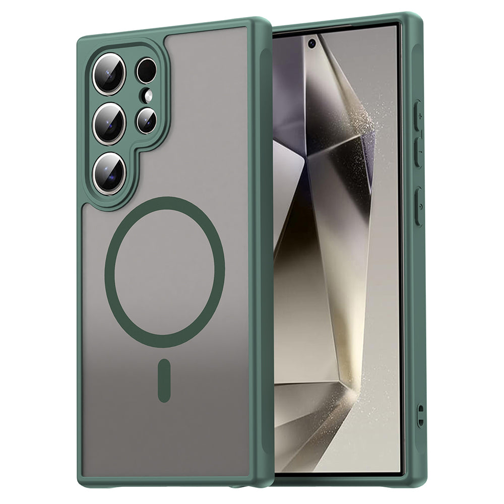 Custodia MagSafe per Samsung Galaxy S24 Ultra S928, Techsuit, HaloFrost II, Verde