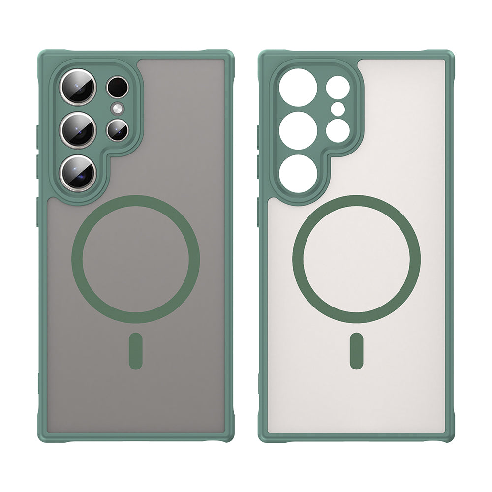 Custodia MagSafe per Samsung Galaxy S24 Ultra S928, Techsuit, HaloFrost II, Verde
