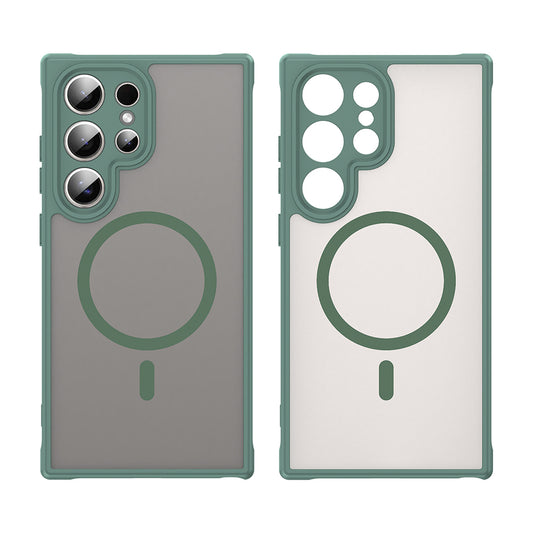 Custodia MagSafe per Samsung Galaxy S24 Ultra S928, Techsuit, HaloFrost II, Verde