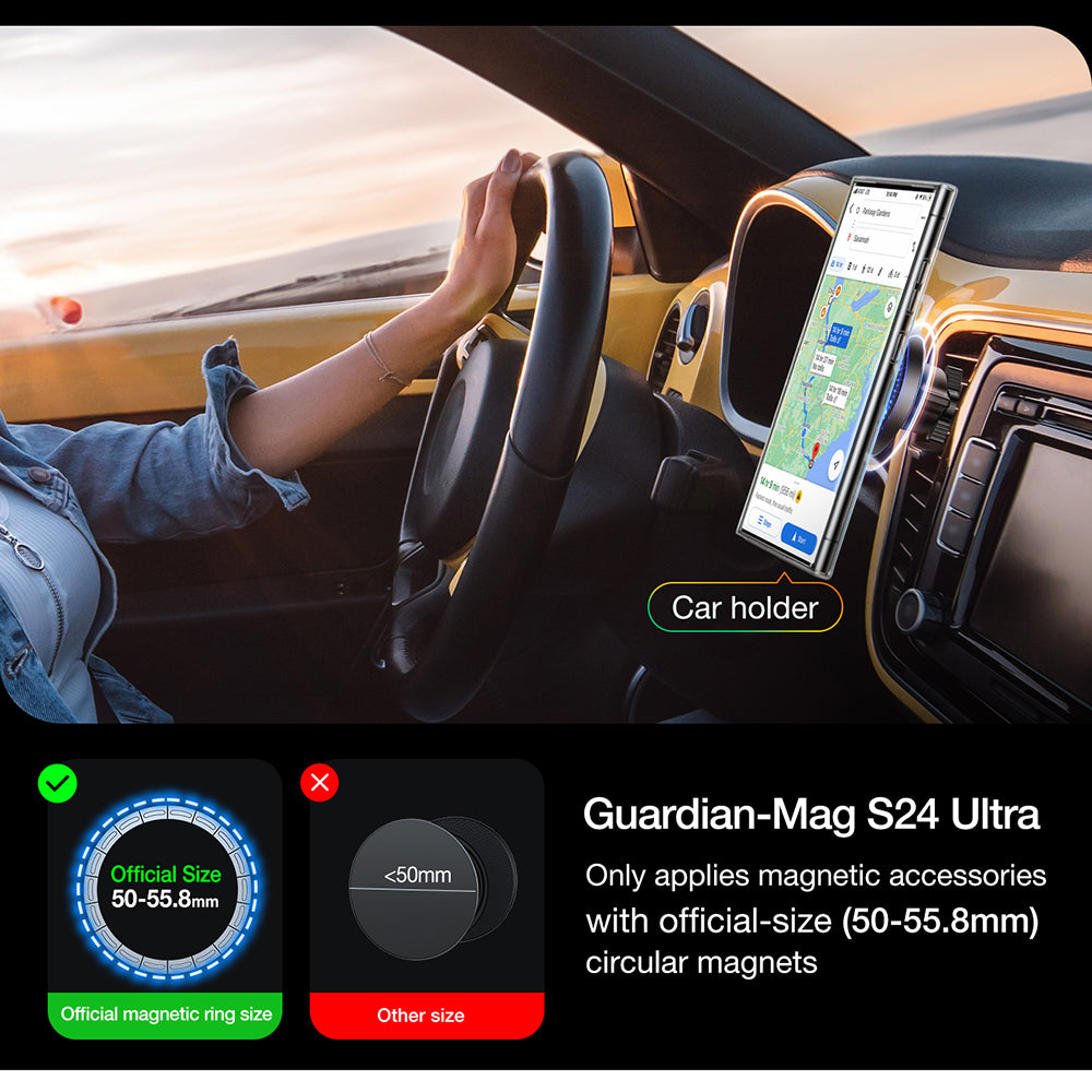 Custodia MagSafe per Samsung Galaxy S24 Ultra S928, Torras, Diamond, Trasparente