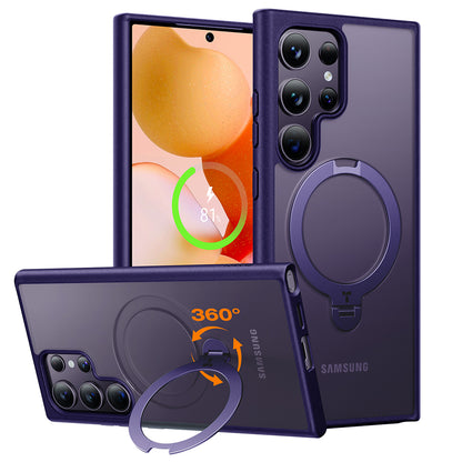 Custodia MagSafe per Samsung Galaxy S24 Ultra S928, Torras, Ostand Spin, Viola