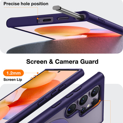 Custodia MagSafe per Samsung Galaxy S24 Ultra S928, Torras, Ostand Spin, Viola