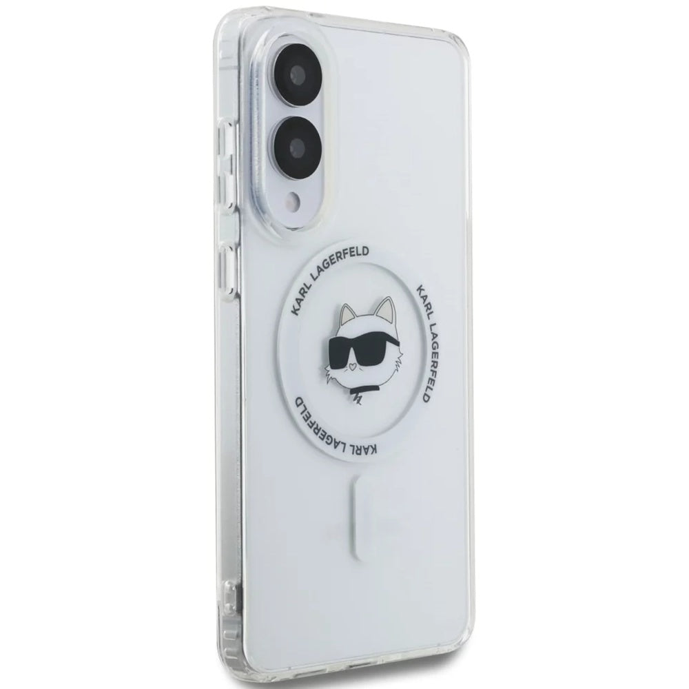 Custodia MagSafe per Samsung Galaxy S25 Edge S937, Karl Lagerfeld, IML Choupette's Head, Bianca.