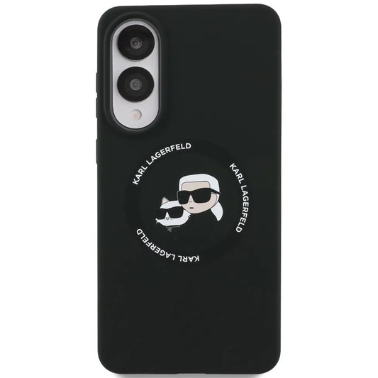 Custodia MagSafe per Samsung Galaxy S25 Edge S937, Karl Lagerfeld, Silicone Double Heads, Nera