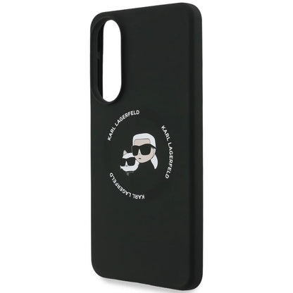 MagSafe Case for Samsung Galaxy S25 Edge S937, Karl Lagerfeld, Silicone Double Heads, Black