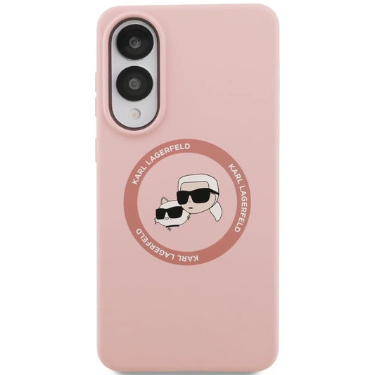 Custodia MagSafe per Samsung Galaxy S25 Edge S937, Karl Lagerfeld, Silicone Double Heads, Rosa