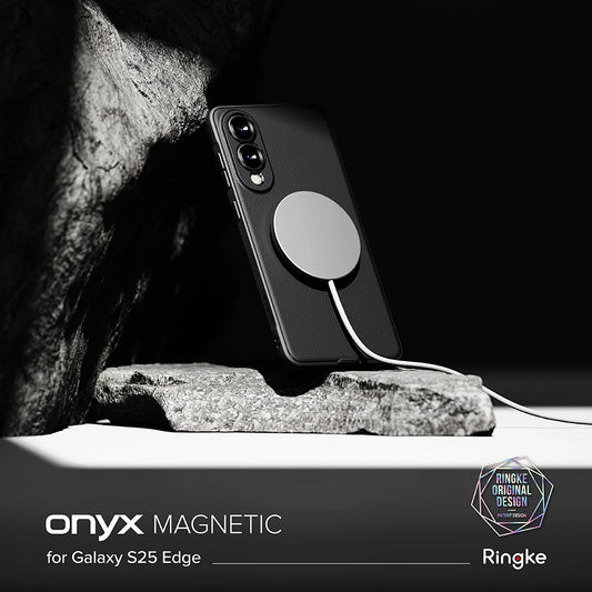 Custodia MagSafe per Samsung Galaxy S25 Edge S937, Ringke, Onyx, Nera