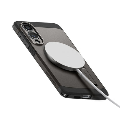 Custodia MagSafe per Samsung Galaxy S25 Edge S937, Spigen, Tough Armor, Grigio ACS09423