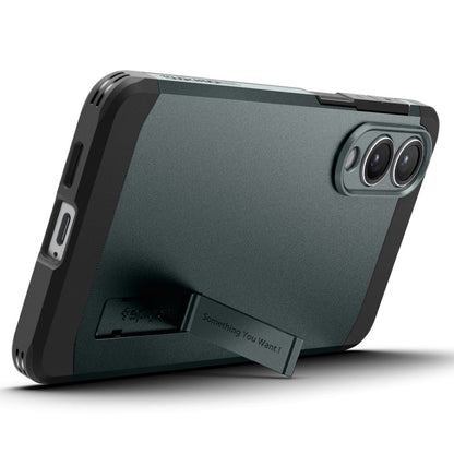 Custodia MagSafe per Samsung Galaxy S25 Edge S937, Spigen, Tough Armor, Verde ACS09424