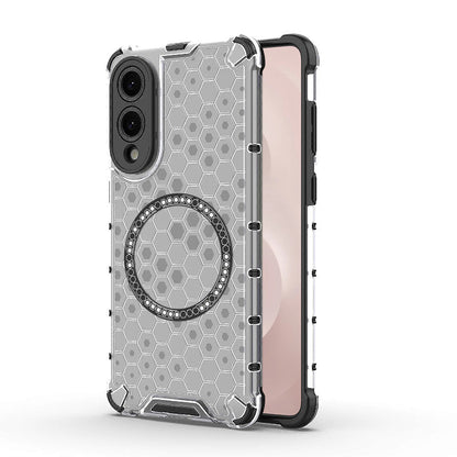 Custodia MagSafe per Samsung Galaxy S25 Edge S937, Techsuit, HoneyComb Shield, Bianca