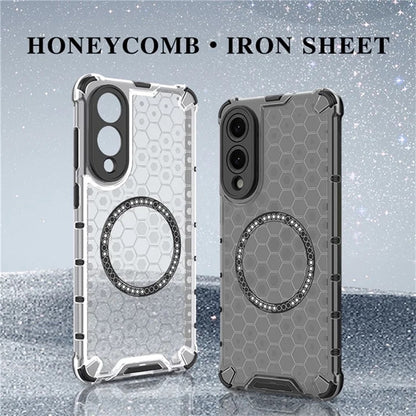 Custodia MagSafe per Samsung Galaxy S25 Edge S937, Techsuit, HoneyComb Shield, Nera
