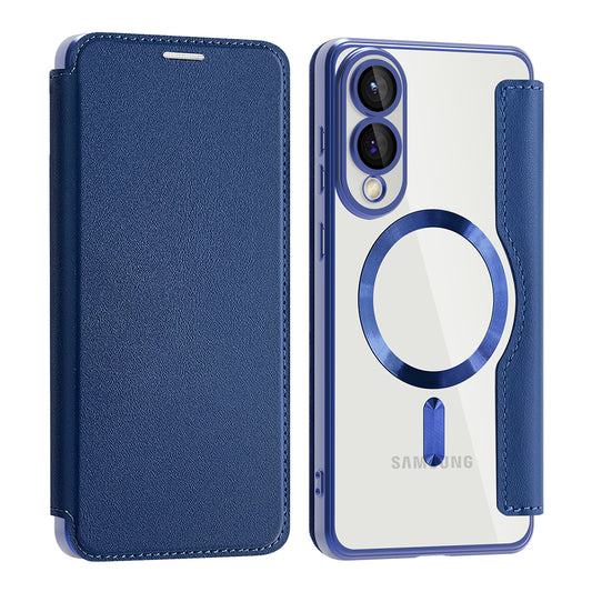 Custodia MagSafe per Samsung Galaxy S25 Edge S937, Techsuit, SmartMag Book, Blu