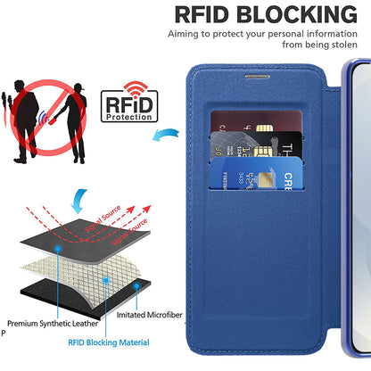 Custodia MagSafe per Samsung Galaxy S25 Edge S937, Techsuit, SmartMag Book, Blu