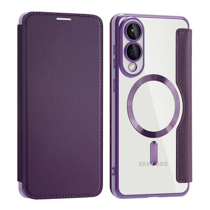 Custodia MagSafe per Samsung Galaxy S25 Edge S937, Techsuit, SmartMag Book, Viola