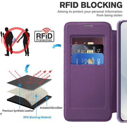 Custodia MagSafe per Samsung Galaxy S25 Edge S937, Techsuit, SmartMag Book, Viola