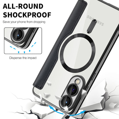 Custodia MagSafe per Samsung Galaxy S25 Edge S937, Techsuit, SmartMag Book, Nera