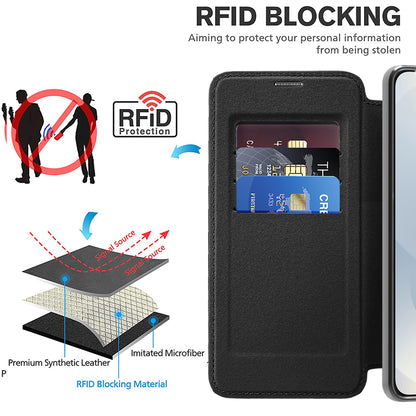 Custodia MagSafe per Samsung Galaxy S25 Edge S937, Techsuit, SmartMag Book, Nera