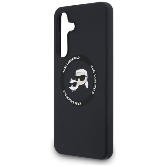 Custodia MagSafe per Samsung Galaxy S25 FE, Karl Lagerfeld, Silicone Karl & Choupette's Heads, Nera