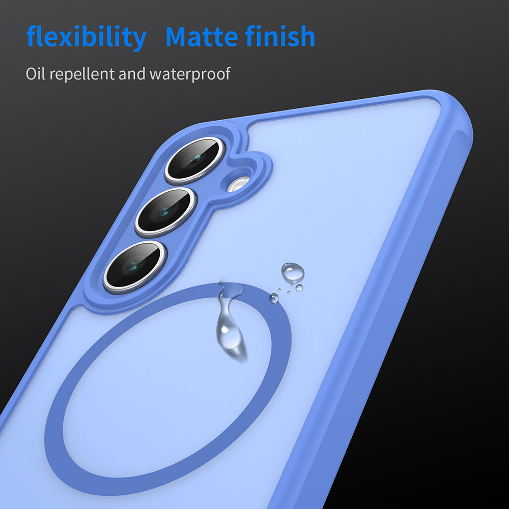 Custodia MagSafe per Samsung Galaxy S25 FE, Techsuit, HaloFrost II, Blu