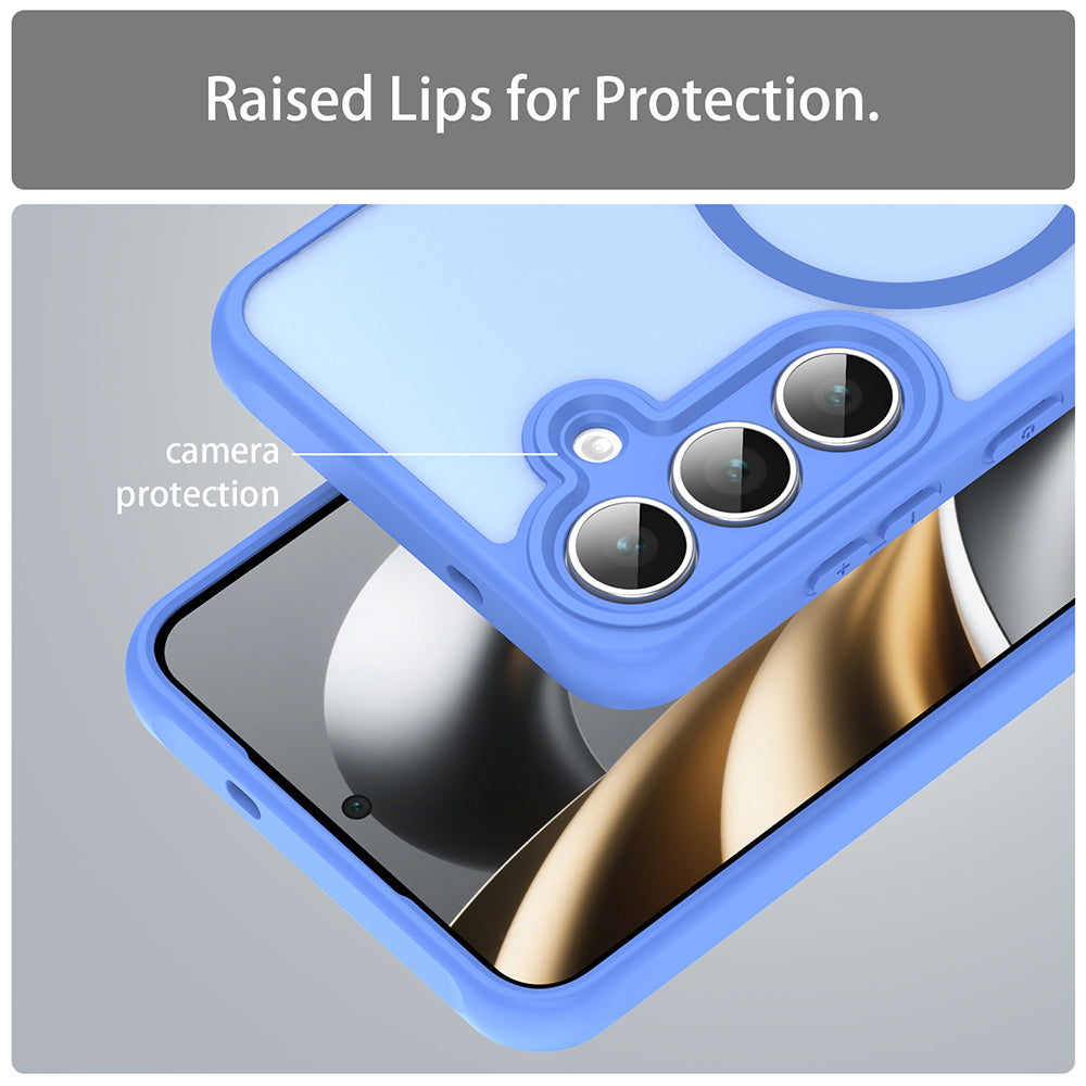 Custodia MagSafe per Samsung Galaxy S25 FE, Techsuit, HaloFrost II, Blu
