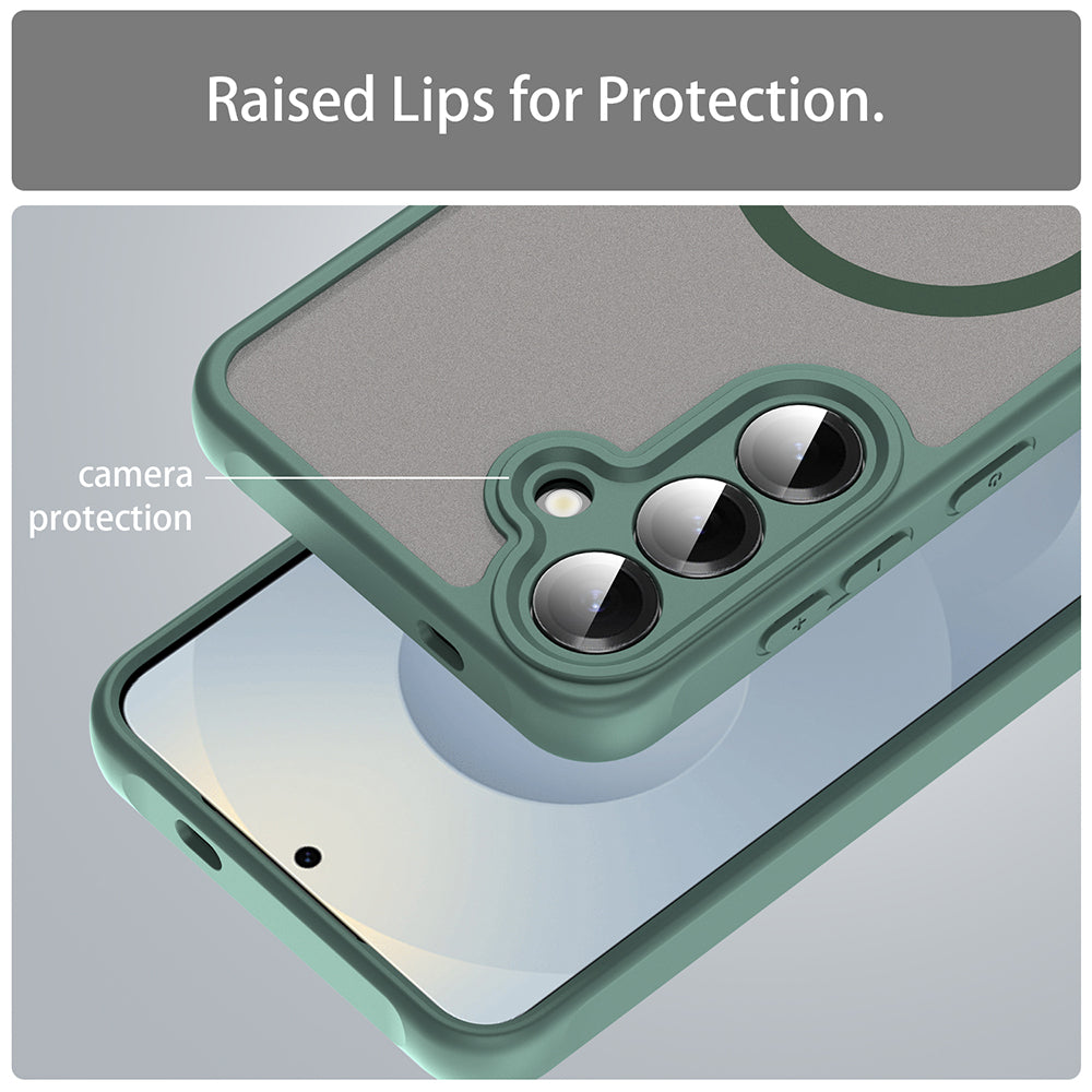 Custodia MagSafe per Samsung Galaxy S25 FE, Techsuit, HaloFrost II, Verde