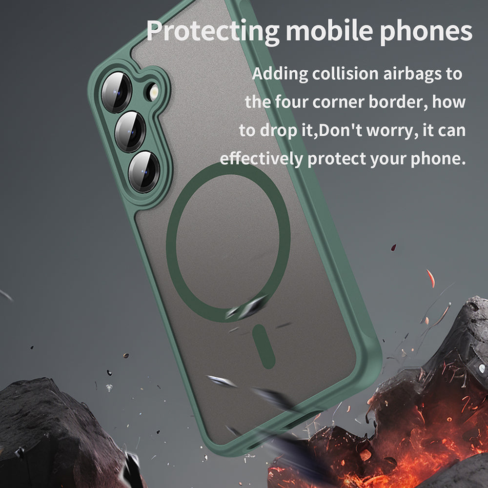 Custodia MagSafe per Samsung Galaxy S25 FE, Techsuit, HaloFrost II, Verde