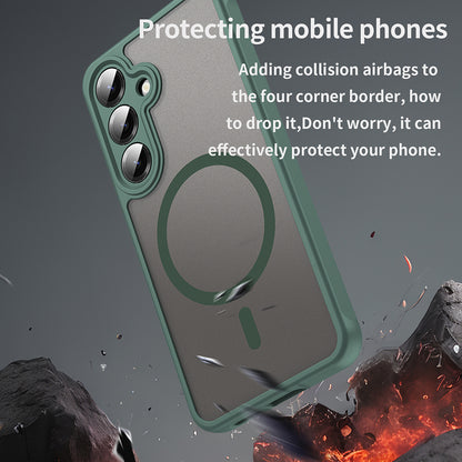 Custodia MagSafe per Samsung Galaxy S25 FE, Techsuit, HaloFrost II, Verde