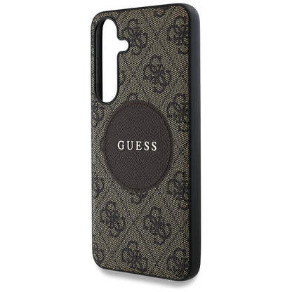 Custodia MagSafe per Samsung Galaxy S25+ S936, Guess, 4G Circle Classic Logo, Marrone
