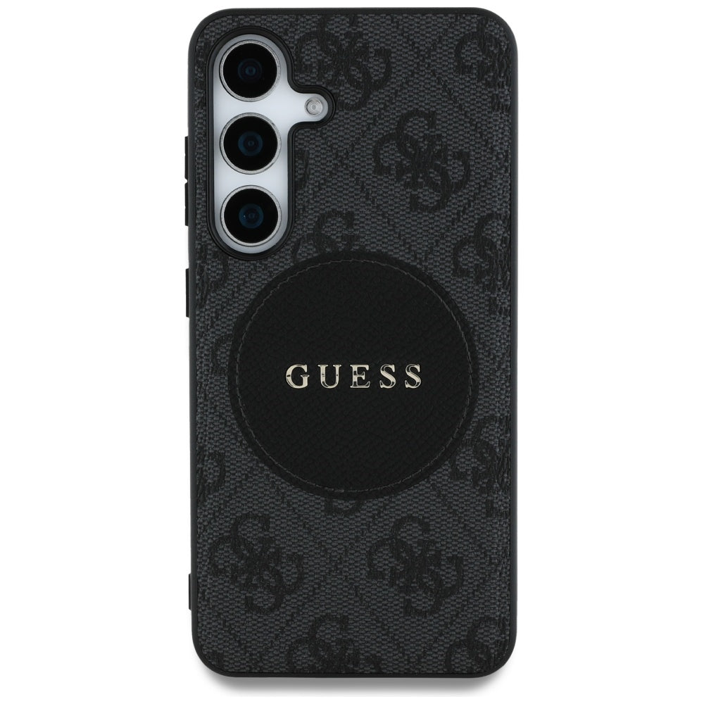 Custodia MagSafe per Samsung Galaxy S25+ S936, Guess, 4G Circle Classic Logo, Nera