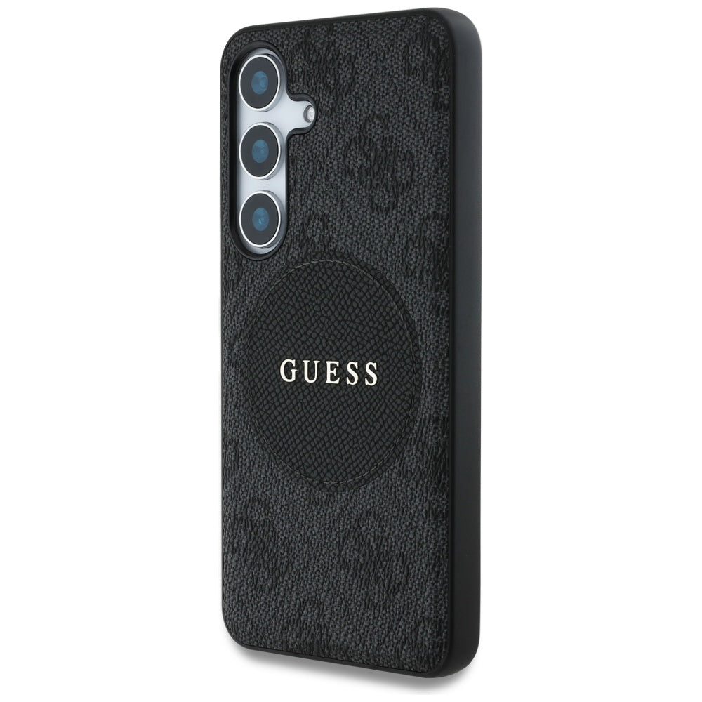 Custodia MagSafe per Samsung Galaxy S25+ S936, Guess, 4G Circle Classic Logo, Nera