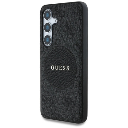 Custodia MagSafe per Samsung Galaxy S25+ S936, Guess, 4G Circle Classic Logo, Nera