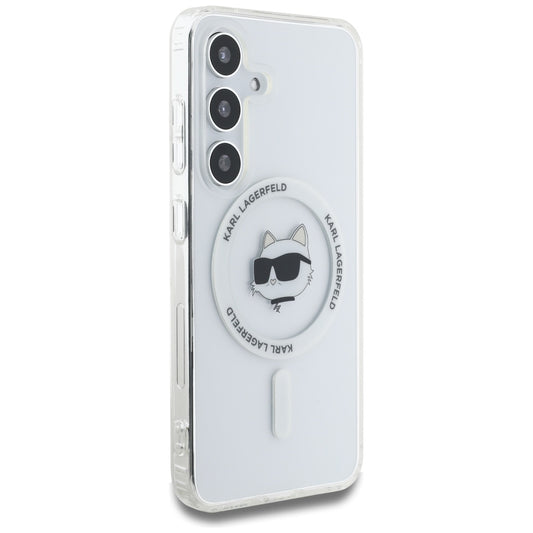Custodia MagSafe per Samsung Galaxy S25+ S936, Karl Lagerfeld, IML Choupette's Head, Bianca
