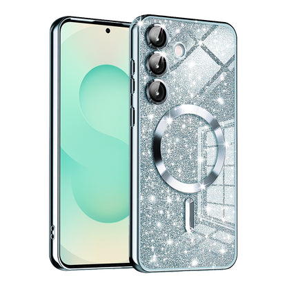 MagSafe Case for Samsung Galaxy S25+ S936, Techsuit, Luxury Glitter, Blue