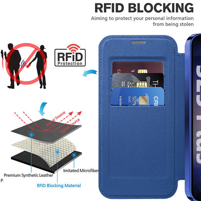 MagSafe Case for Samsung Galaxy S25+ S936, Techsuit, SmartMag Book, Blue