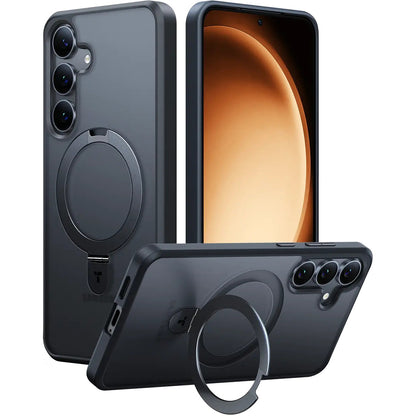 Custodia MagSafe per Samsung Galaxy S25+ S936, Torras, Ostand, Nera