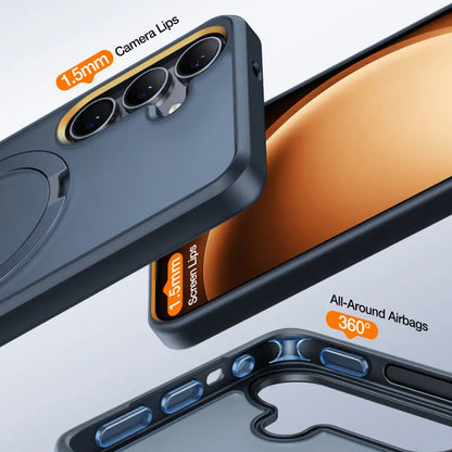 Custodia MagSafe per Samsung Galaxy S25+ S936, Torras, Ostand, Nera