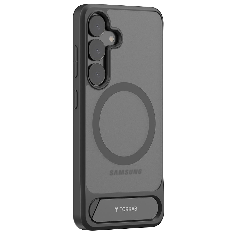 Custodia MagSafe per Samsung Galaxy S25+ S936, Torras, Pstand, Nera