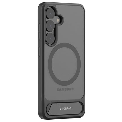 Custodia MagSafe per Samsung Galaxy S25+ S936, Torras, Pstand, Nera