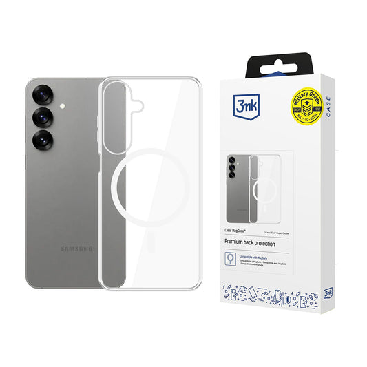 Custodia MagSafe per Samsung Galaxy S25 S931, 3MK, Clear MagCase, Trasparente