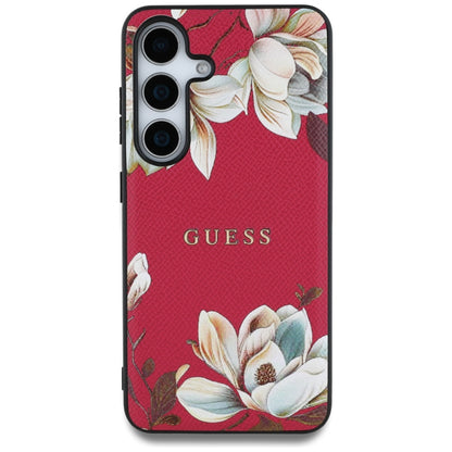 Custodia MagSafe per Samsung Galaxy S25 S931, Guess, Grained Flowers, Fucsia