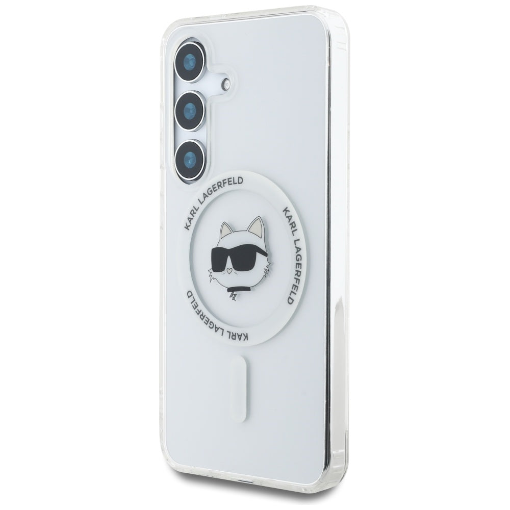 Custodia MagSafe per Samsung Galaxy S25 S931, Karl Lagerfeld, IML Choupette's Head, Bianca