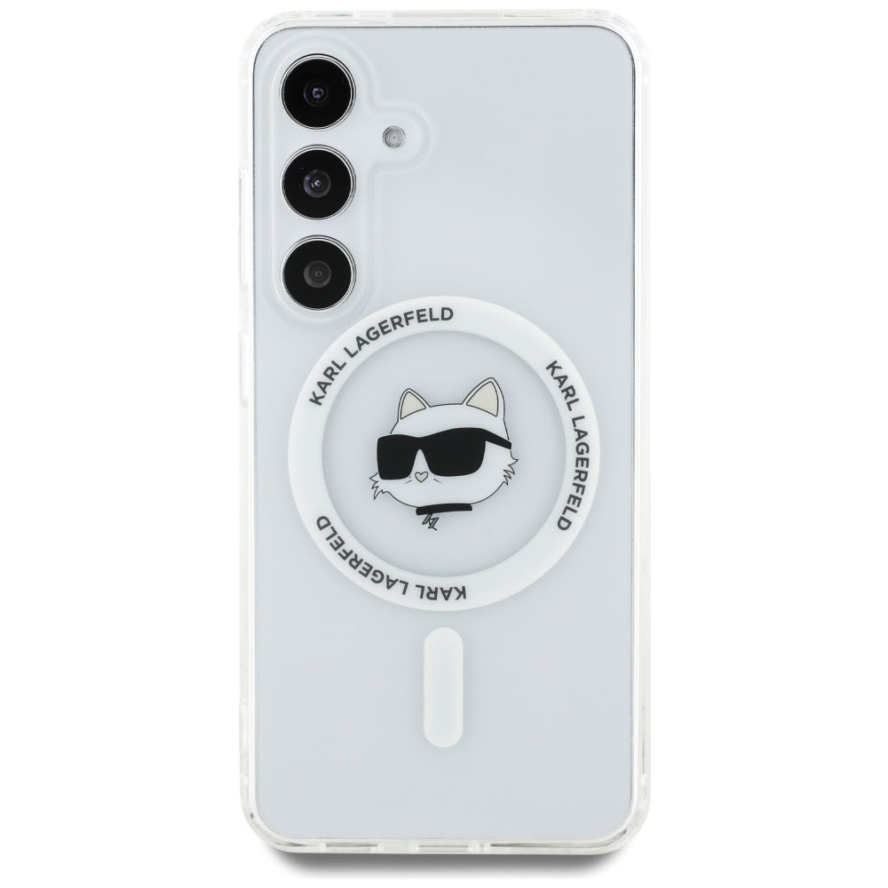 Custodia MagSafe per Samsung Galaxy S25 S931, Karl Lagerfeld, IML Choupette's Head, Bianca
