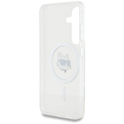 Custodia MagSafe per Samsung Galaxy S25 S931, Karl Lagerfeld, IML Choupette's Head, Bianca