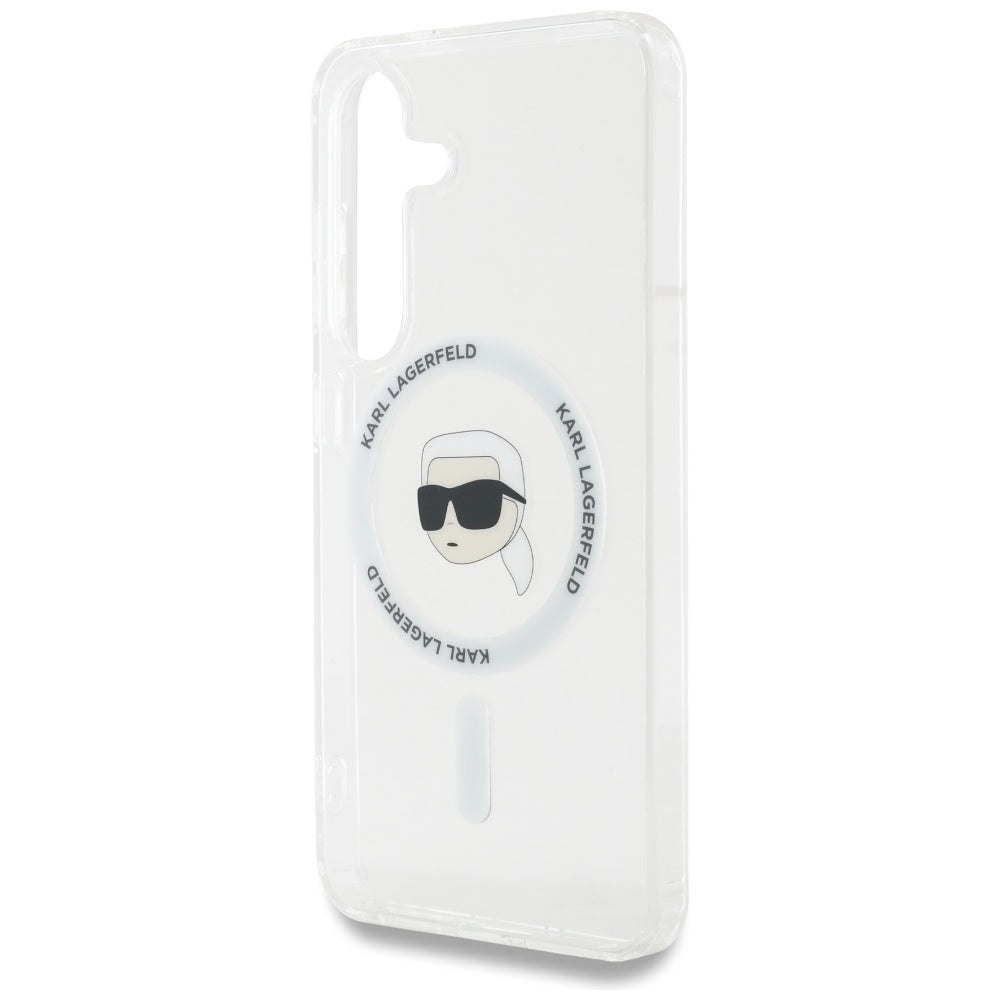 Custodia MagSafe per Samsung Galaxy S25 S931, Karl Lagerfeld, IML Karl's Head, Bianca